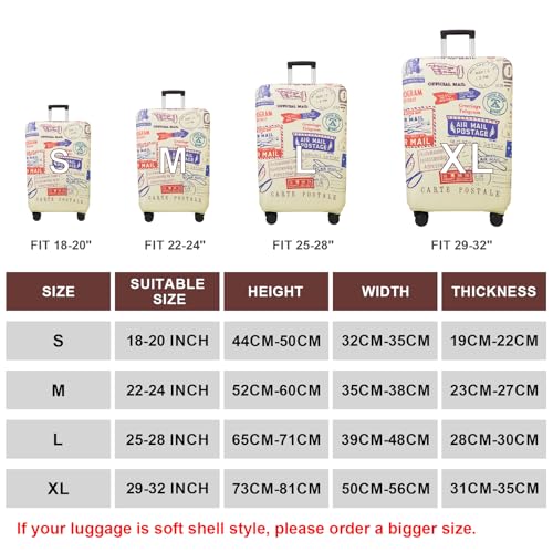 Travel Luggage Cover Suitcase Cover Protector Skins 18 (Stamp pattern A13 / M (for 22--24 inch luggage))