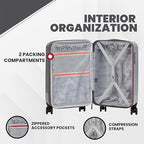 Traverse 20 Inch Carry On Expandable Hardside Upright Suitcase with 360° Spinner Wheels (Silver / Carry-On)
