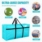 4 Pcs 96 Gallon Extra Large Moving Bags Heavy Duty Storage Bag (96 Gallon / Lake Blue)