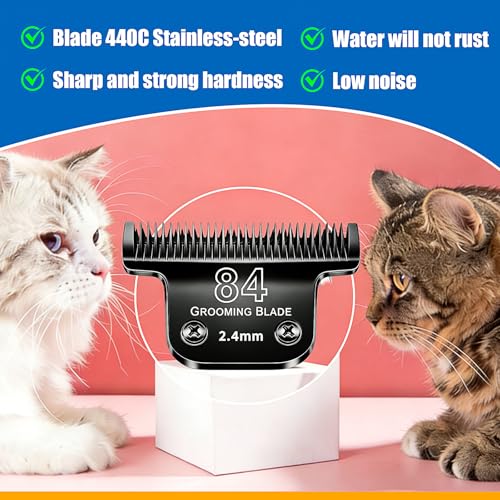 T84 Dog Grooming Replacement Blades Compatible with Andis Dog Clippers (Black-T84 / Black)