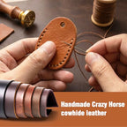 Genuine Leather AirTag Holder for Apple AirTag 1st 2nd Gen (Reddish Brown)
