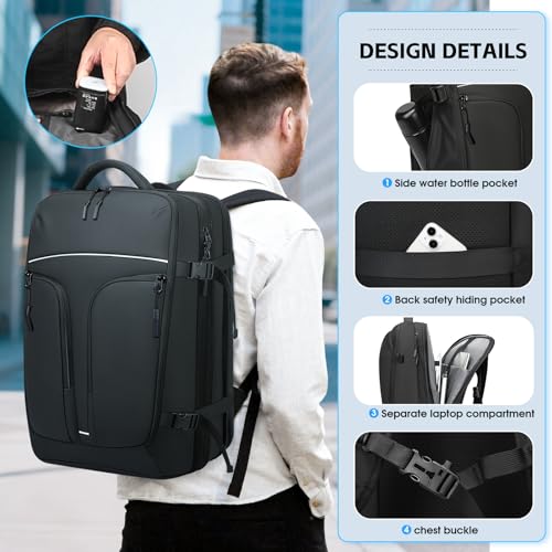 Vacuum Compression Backpack for Travel (Black-b50l)