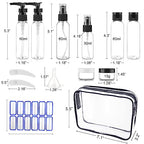 Travel Bottles for Toiletries 15 Pack 2oz TSA Approved Bottles (H-Black-15pcs)