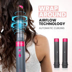 6 in 1 Professional Hot Air Styler & Straightener (Gray/Purple)