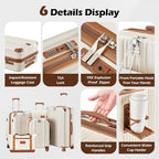 Luggage Set 4 Piece 20inch Carry on Hardshell Suitcase (Beige / 4 piece（14/20/DB/TB）)