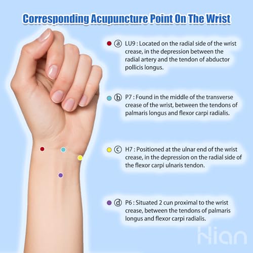 Motion Sickness Bracelets Wristband Sea Sickness for Adult Kids & Pregnant Women (A-04-3pairs-pink+black+beryl)
