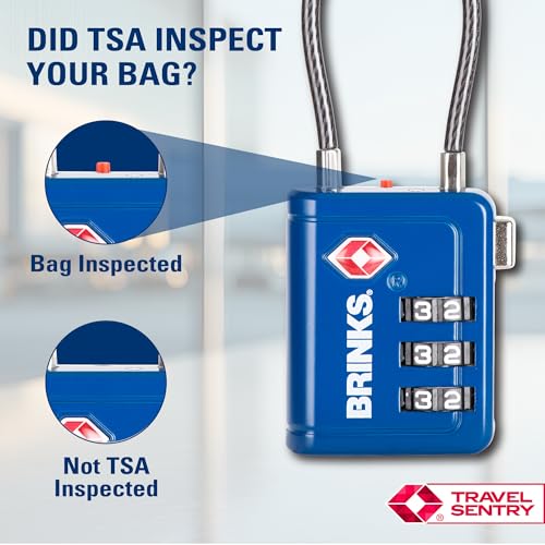 TSA Accepted Luggage Lock with 2.5" Cable Shackle (2.5" Shackle / Blue)