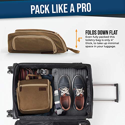 D&D Wanderlust Hanging Travel Toiletry Bag for Women & Men (1 Pack Brown)