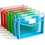6 Pack Plastic Expanding File Folder (6 Pack Rgb Color)