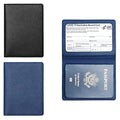 2 Pack Passport covers and Vaccine Card Holder PU Leather Passport Wallet Vaccine Case Protector Slot Travel Passport Wallets for Women & Men (Blue)
