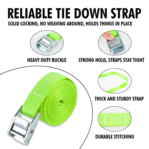 1" x 12 ft Lashing Straps (6 PK / Green)