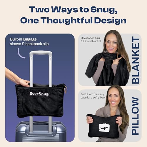 Travel Blanket and Pillow (Black)