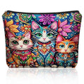 Bohemian Cat Mom Makeup Bag For Women & Teen Girl Cat Lover Gifts. Cute Boho Cats Themed Cosmetic & Toiletry Organizer Pouch For Daughters (Boho Cat)