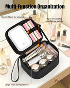 Travel Makeup Bag with Led Mirror (01-Black / Small)