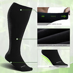 Plus Size Compression Socks for Women&Men Wide Calf 15 (3 Pair-black / 4X-Large)