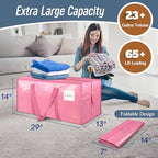 6 Pack Extra Heavy Duty Large Moving Bags with Strong Zipper (Pink / 6 Pack)