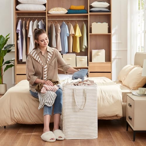 80L Large Laundry Baskets (Beige / 80L)