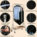15" Gusseted Garment Bags for Hanging Clothes (Black / 24'' x 15''x 40'')