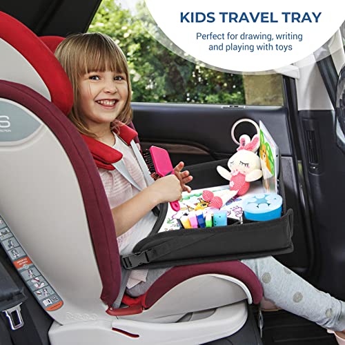 Kids Travel Tray for Toddler Car Seat (Black -2PCS)