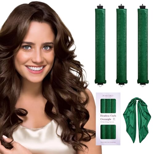 Heatless Hair Curler Overnight Curls (Green(Pack of 3))