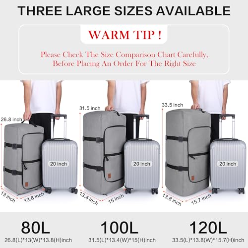 100L Duffle Bag for Travel (100L / Gray)