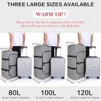 100L Duffle Bag for Travel (100L / Gray)
