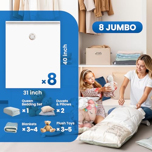 8 Pack Vacuum Storage Bags (8 Jumbo)