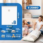 8 Pack Vacuum Storage Bags (8 Jumbo)
