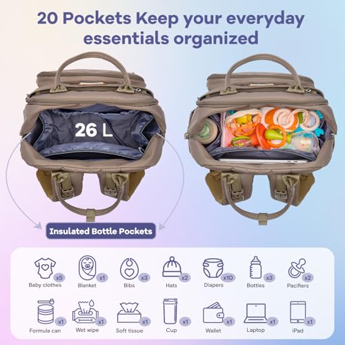 Diaper Bag Backpack (Khaki)
