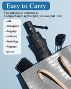 4 Pack Umbrellas for Rain (Navy Blue, Black)