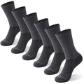 6 Pairs Copper Hiking Running Socks (Medium / 6 Pairs- Dark Gray Crew)