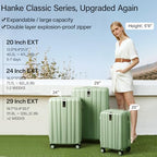 20 Inch Expandable Carry on Luggage 22x14x9 Airline Approved (20 Inch EXT / Bamboo Green)