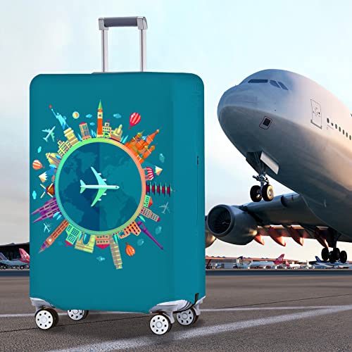 Travelkin Suitcase Covers For Luggage Tsa Approved Luggage Covers Protector (Dreaming Blue / M)