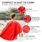 Quick Dry Travel Towel with Case & Carabiner (Red / 59.00" x 30.00")