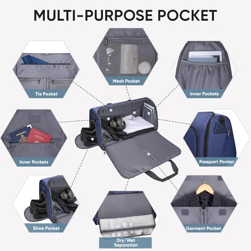 Garment Bags for Travel (Navy / Convertible)