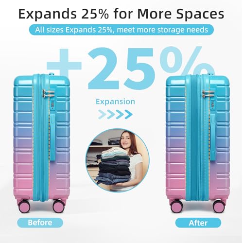Luggage Sets 5 Piece (Cotton Candy / 5 Piece Set (20/24/28/DB/TB))