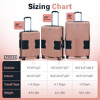 Patented Connecting Hard Shell 3 Piece Luggage Set (Pink / 3-Piece Set)