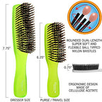 GIO1 Gentle Hair Brush Dresser Size. Wet & Dry Pro Hair Brush Detangler. Soft for Sensitive Scalp. Good For Men Women & Kids All hair lengths. Durable and Anti (Set / Green)