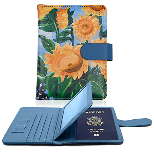 Rfid Passport Holder for Travel women (Blue2)