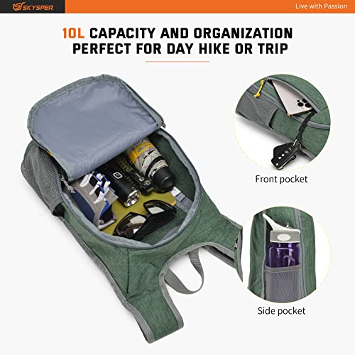 Small Daypack 10L Hiking Backpack Packable Lightweight Travel Day Pack for Women Men (10l / Green)