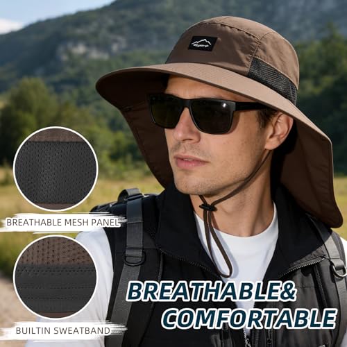 Outdoor Sun Hat for Men Women (1pack-brown)