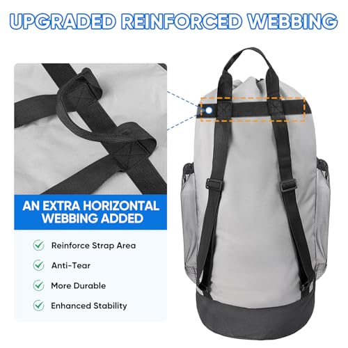 2PK 120L Laundry Bag Backpack (120L - 2PK / Gray)