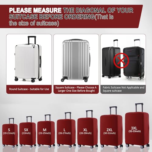 Travel Luggage Cover (Claret / 19-21 inch)