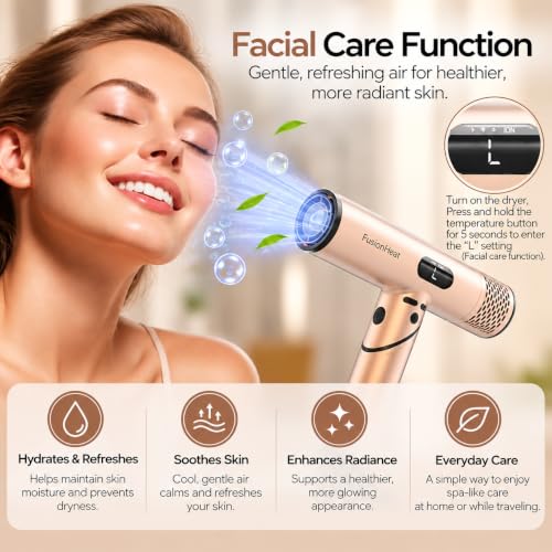 Dual Voltage Travel Hair Dryer (Rose Gold)