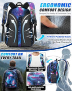 Extra Large Backpack Bookbag for College Travel Laptop Business Hiking Backpack Fit Laptop Up to 17 Inch Sturdy Multi Compartment Gifts for Men Women Night Light Reflective (17 Inch / Light Galaxy)