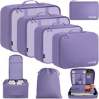 8 Set Packing Cubes Luggage Packing Organizers for Travel Accessories (Dusty Purple / 8 Set)