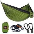 Camping Hammock (Olive Green&black / Single 110''L x 55''W)