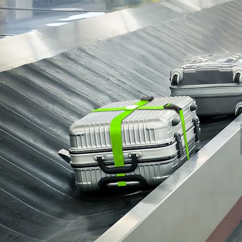 Luggage Straps (Green 2Pack / Combination Lock Strap)