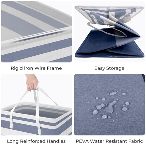 2 Pack Laundry Baskets (100L / Blue+Pink)