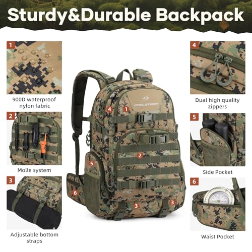 Tactical Backpack for Men (40L / E.woodland Camo)